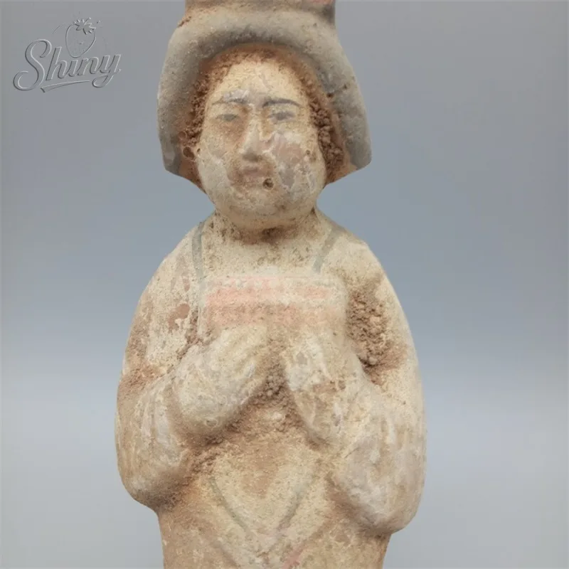 Tang Sancai Pottery Beauty Figurine Antique Replica of Tang Dynasty Excavated Ancient Porcelain