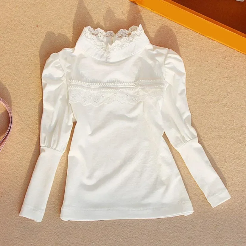 Spring Autumn School Teenager Girl Blouses Tops Long Sleeve Kids Shirts Baby Toddler Clothes Girls White Blouse 6 8 10 12 Years