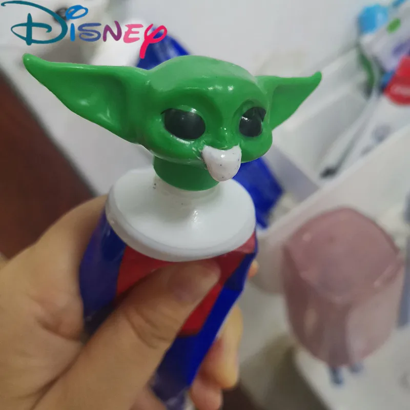 Disney Anime Baby Yoda Figure kids Toys Squeeze Toothpaste Star Wars Catoon Funny Toy Yoda Kawaii Model Bathroom Supplies Gift