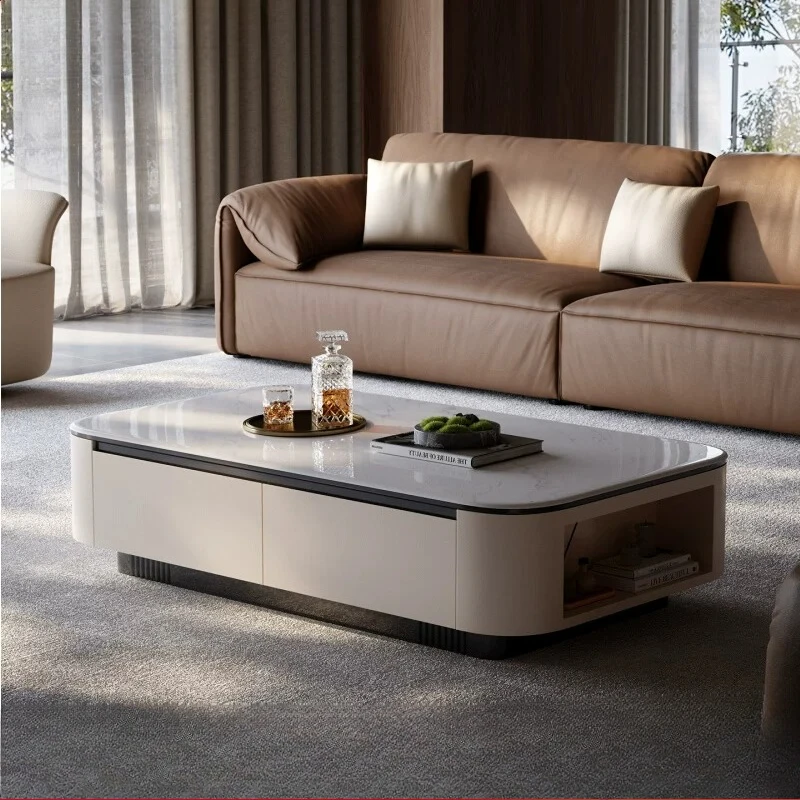 

Modern Luxury Side Table Living Room Writing Moving Drawers Organizer Coffee Table Storage Couchtisch Chinese Style Furniture