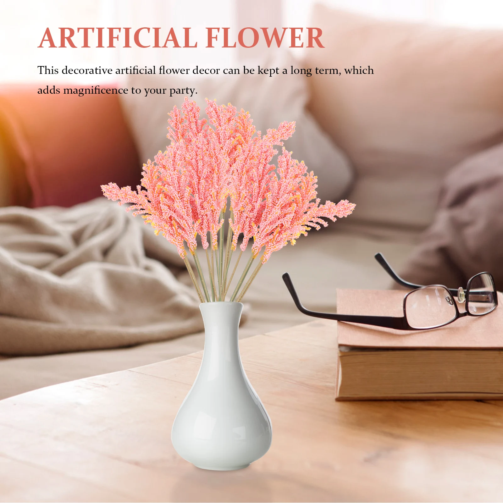 

24pcs Artificial Lavender Decorative Flowers Home Supplies Foam Faux Lavender naments Dining Table Arrangement
