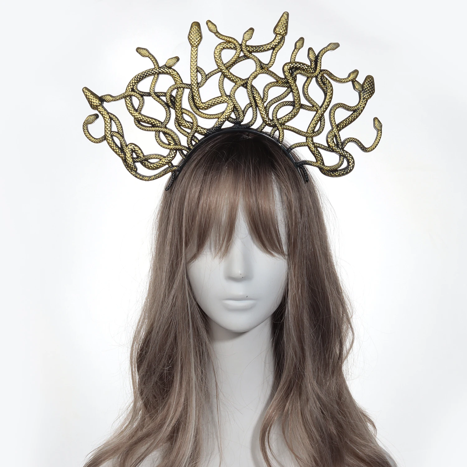 Halloween Women Medusa Headpiece Cosplay Girl Headwear Ancient Greek Mythology Snake Shape Headdress Carnival Costume Party Prop