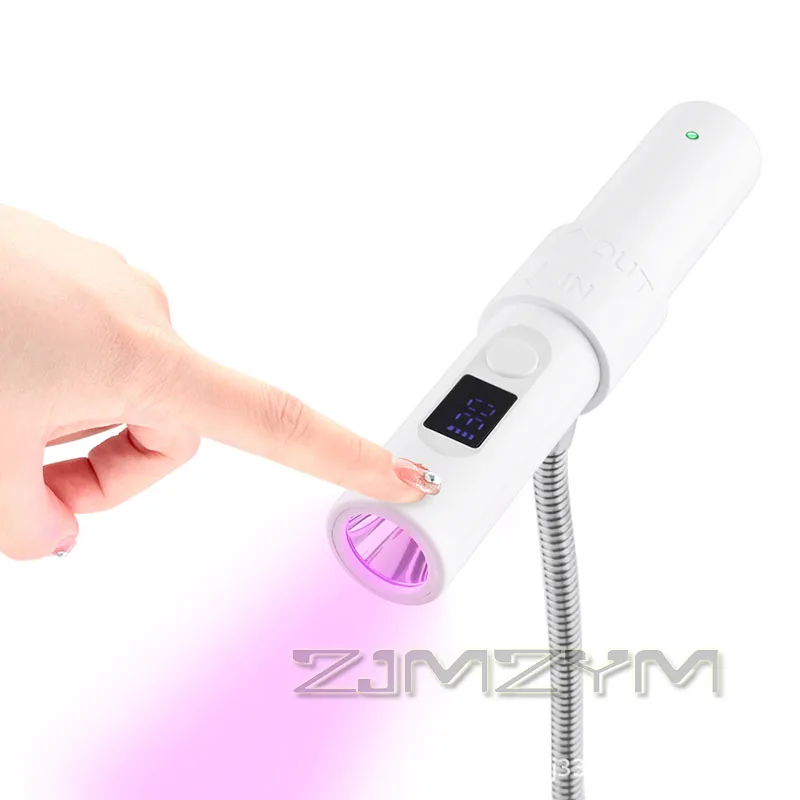 2In1 Manicure Lamp UV Flash Cure Red Light 30s 60s Timing Quick Drying Light Handheld Rechargeable LED Nail Lamp For Gel Varnish