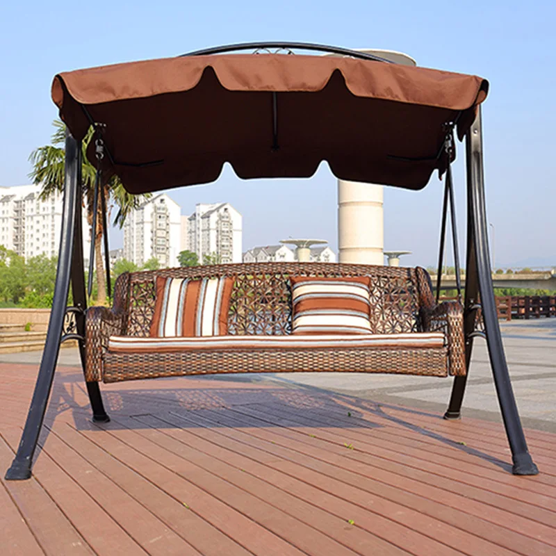 

Outdoor swing cradle, garden, courtyard, leisure sunshade, rocking chair, recliner, three-person swing hanging chair