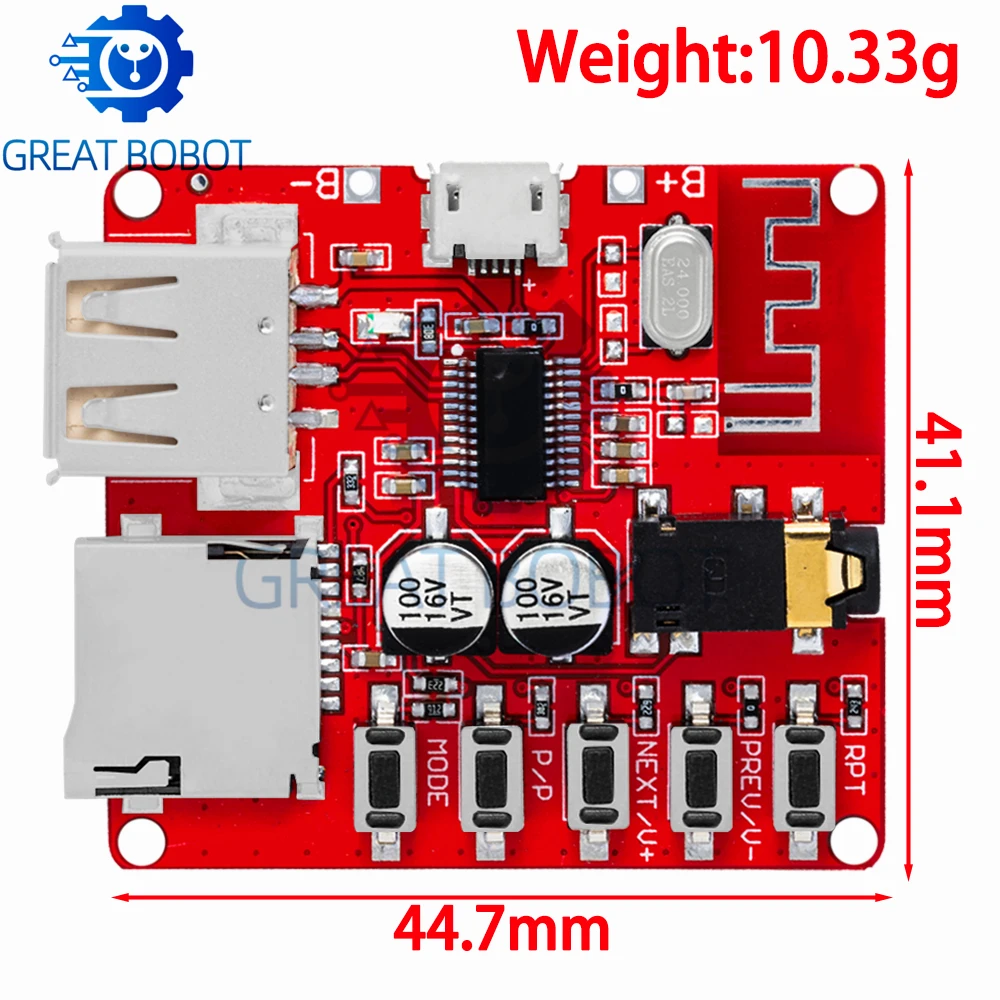 Bluetooth 5.0 DSP Audio Amplifier Board 3W 24bit 192KHz Decoder MP3 WAV FLAC USB Player for Car