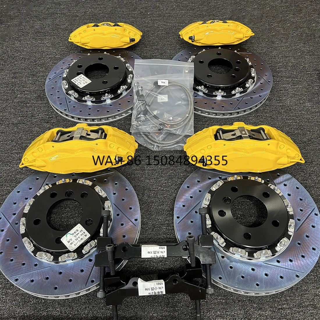 

4 Pot Piston Brake Caliper Kit with Racing Brake Bracket Suitable for Various Sedan and Hatchback Models