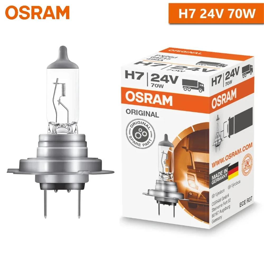 OSRAM H7 24V 70W 64215 PX26d Truck ORIGINAL LINE Halogen Headlight 3200K Hi/lo Beam Standard Lamp OEM Bulb Made in Germany