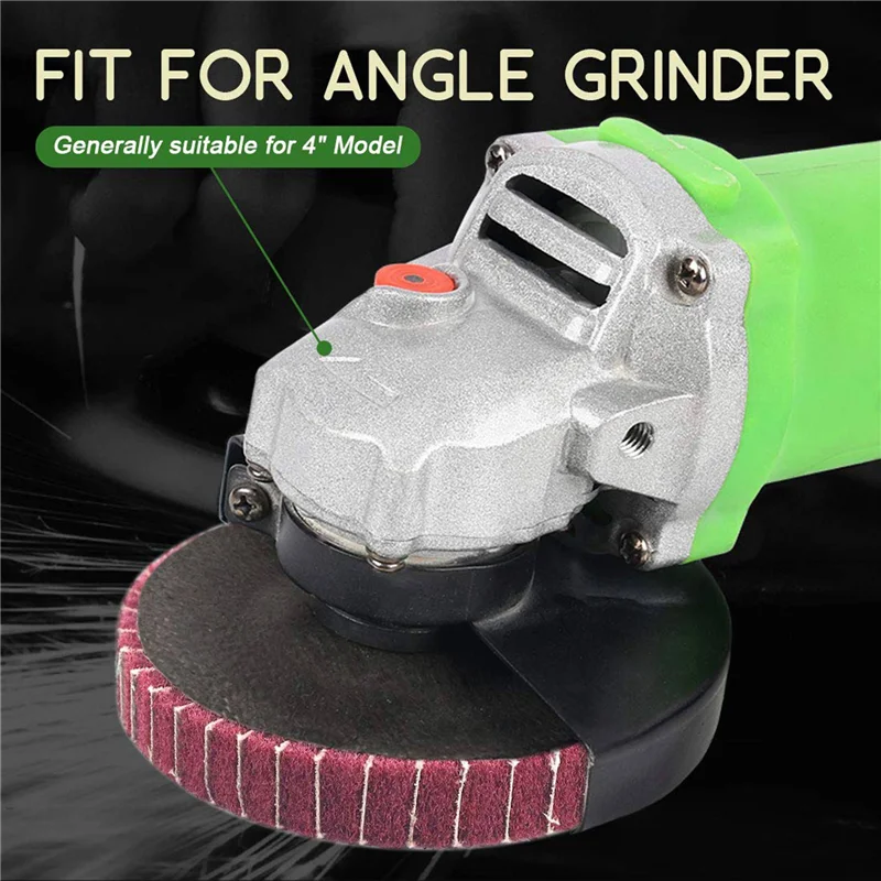 A02F-24PCS 4 Polegada 240 grit discos de aba de fibra de náilon vermelho com lixa, perfeito para remover tinta e polimento de tubo