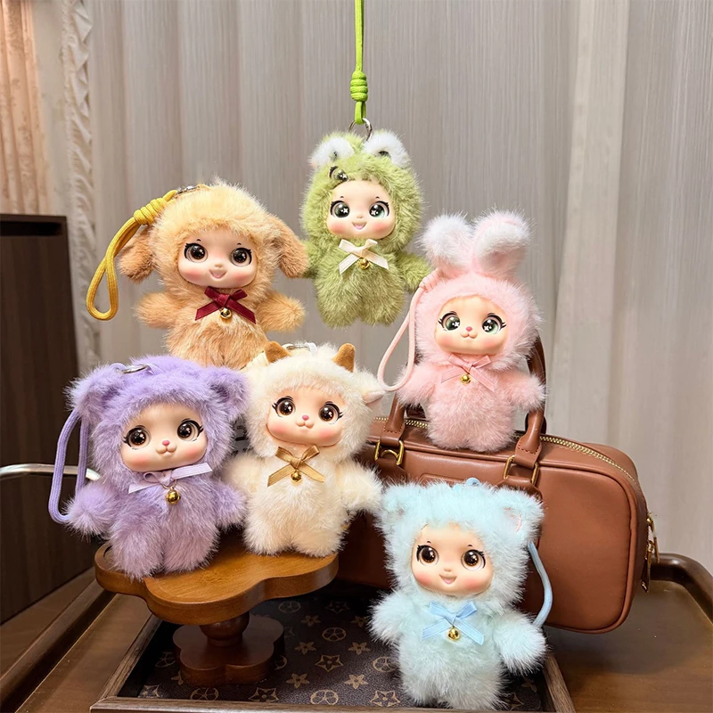 Lindos Peluches de Animales de la Serie Familiar, Muñecos de Vinilo con Rostro de Animal, Colgante para Mochila, Decoración, Regalos