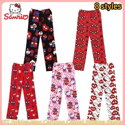 Hello Kitty Spider-man Cotton Loose Ladies Pajama Pants Pyjama Trousers Women Men Cartoon Sleep Bottoms Lounge Wear Girl Sleep