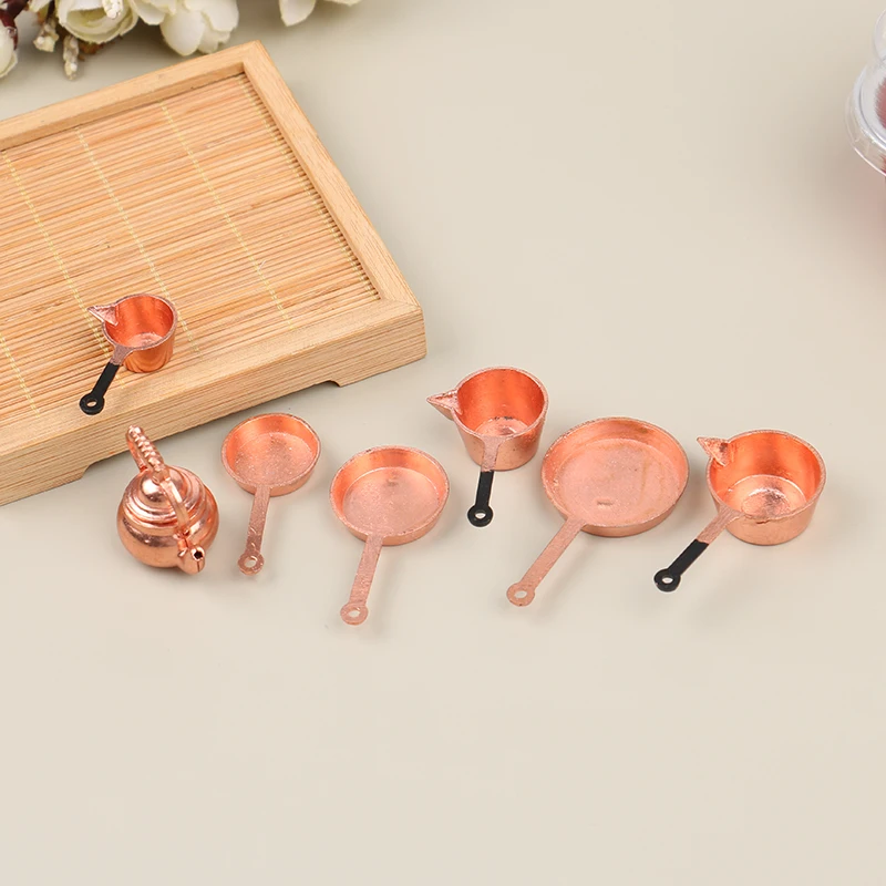1:12 Dollhouse Miniature Simulation Frying Pan Kettle Water Spoon Pot Model DIY Home Accessorie