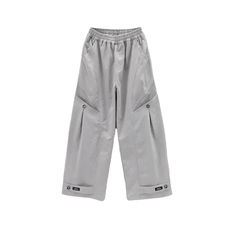 Boys' Casual Wide Leg Pants Spring Autumn New Streetwear Children's Trendy Brand Loose Fit Cargo Pants Trousers for Teens Kids 5
