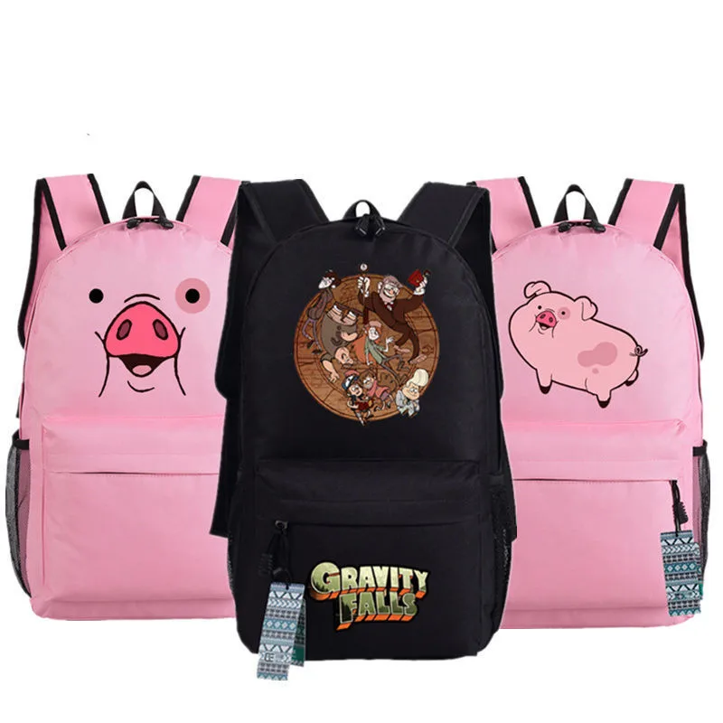 Anime Gravity Falls Waddles Backpack Bookbag Student Back to School Casual Cosplay Oxford Mochila