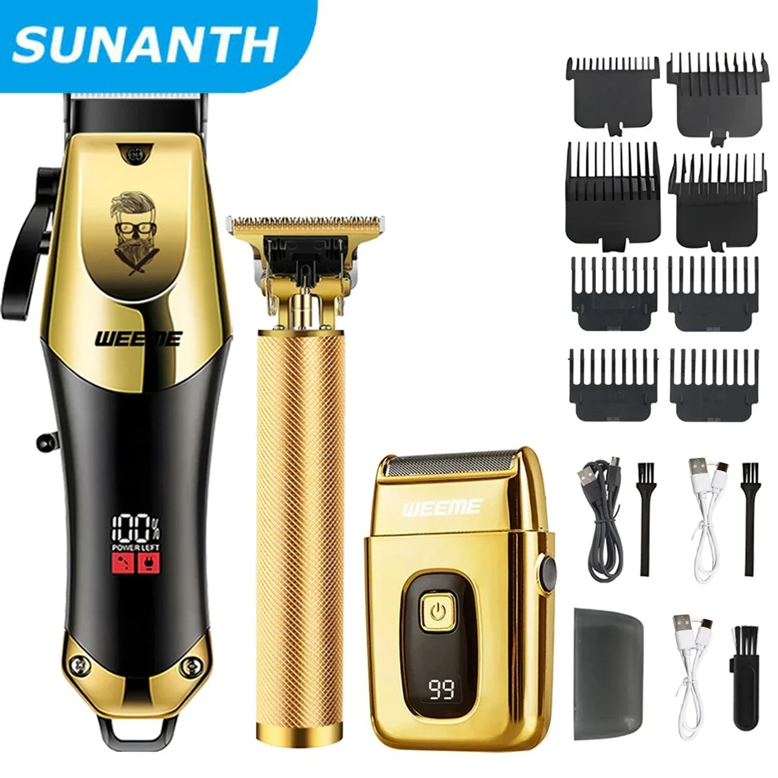 

Винтажная мужская электрическая машинка для стрижки волос T9 / Триммер для бороды / Перезаряжаемая машинка для стрижки волос с набором для стрижки волос на ногах / Подарок для парня