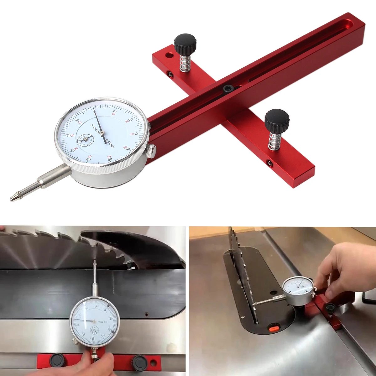 Table Saw Dial Indicator Gauge For Aligning and Calibrating Work Shop Machinery Like Table Saws Band Saws and Drill Presses