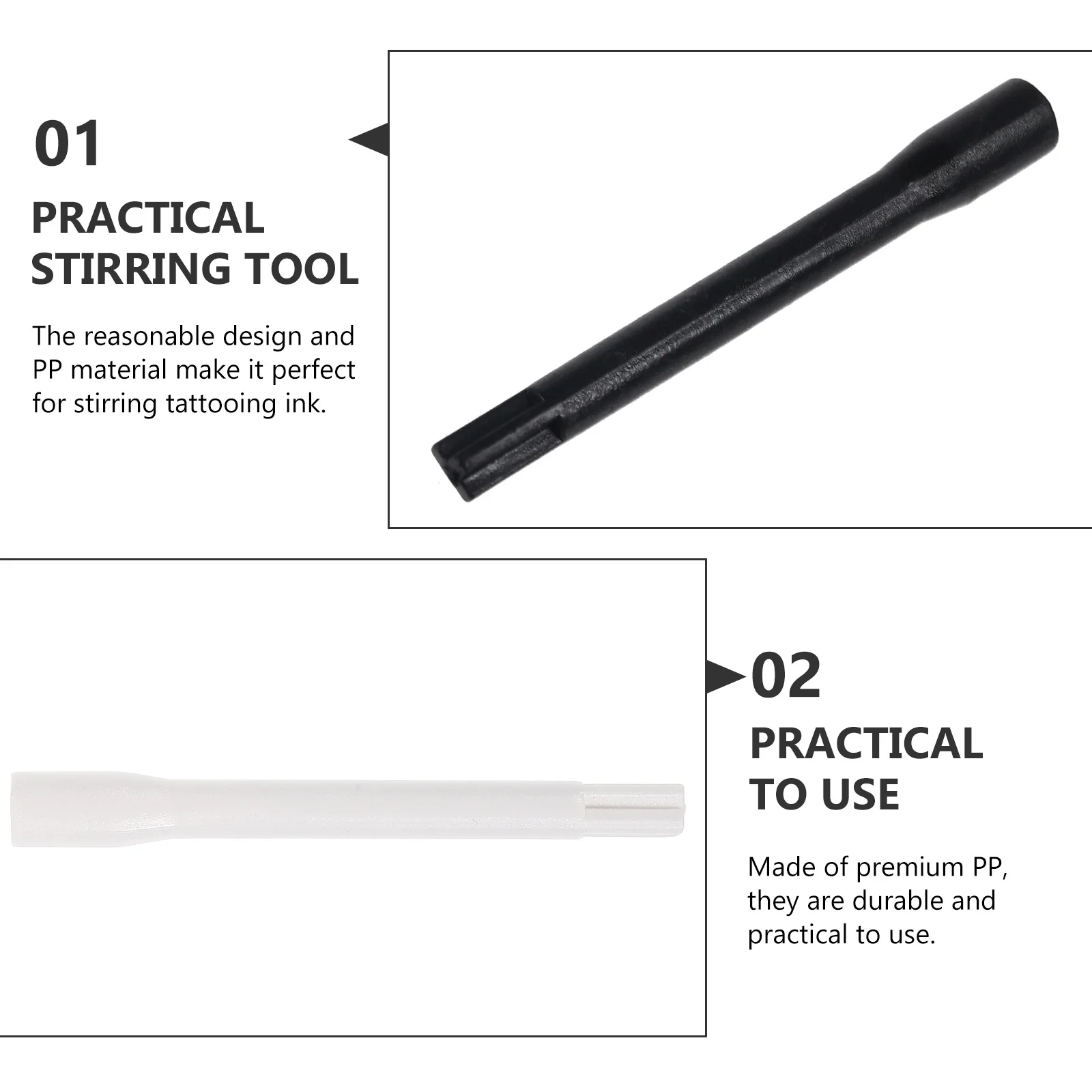 

60Pcs Disposable PP Stir Sticks Pigment Mixing Rods for Tattoo Ink Color Blending Stirring Tools Paint Glue Liquid