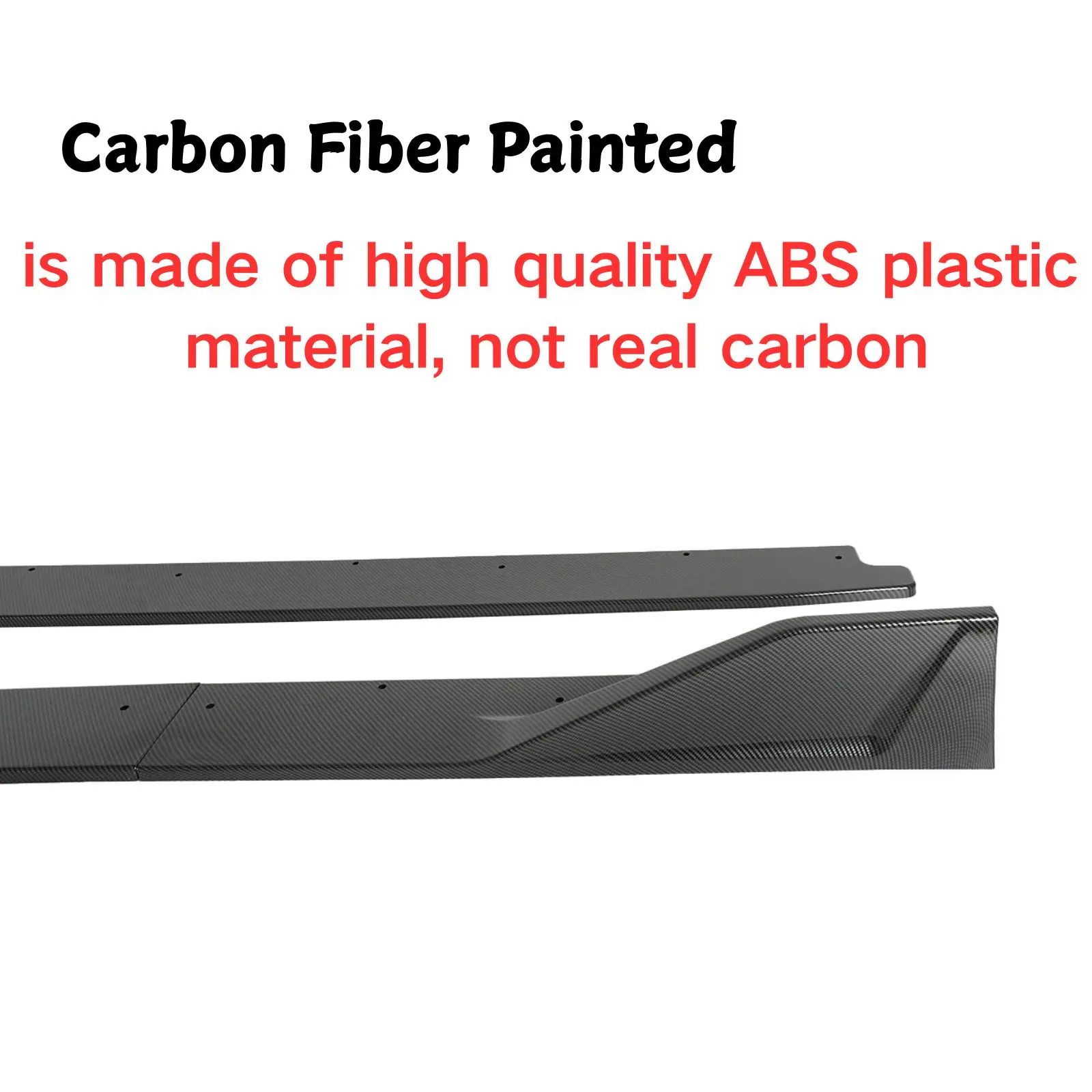For Kia Stinger 2018-2023 Side Skirt Extension Ad Style Glossy Black Carbon Fiber Painted 4 PCS Car Accessories Body Kit
