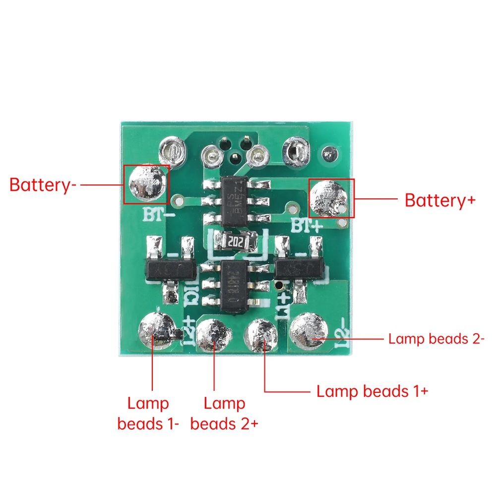 1-10 Uds DC 3,7-4,2 V accesorios de linterna de luz fuerte placa de circuito DIY puerto de carga Micro USB Interruptor táctil modo LED Dual