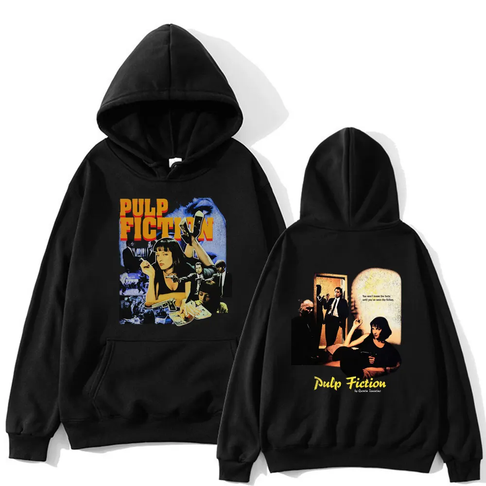 

90s Movie Pulp Fiction Mia Wallace Print Hoodie Quentin Tarantino Men Women Fashion Vintage Hooded Sweatshirts Casual Streetwear