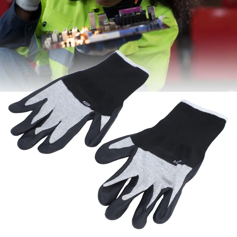 Rubber Electrical Insulated Gloves Non Slip Touch Screen Insulation Gloves Black Electrician Gloves Electrical Work