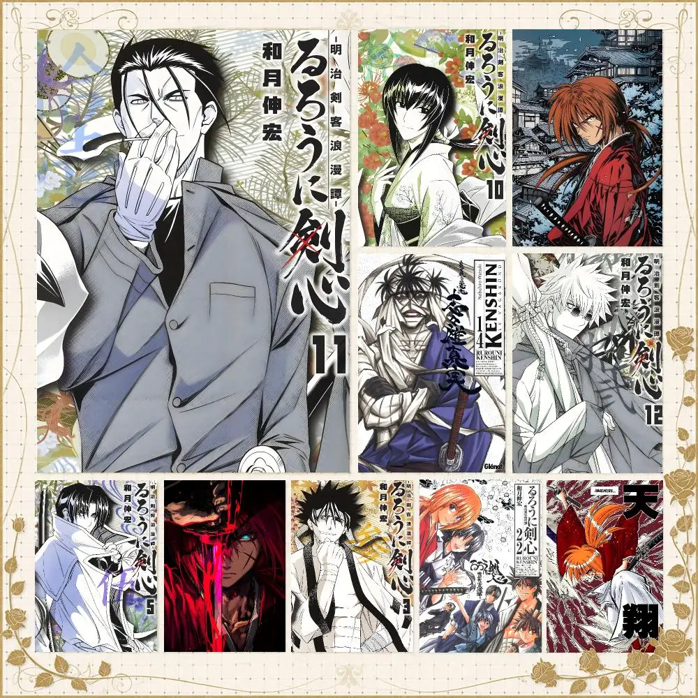 Anime R-Rurouni Kenshin Poster Wall Art Bedroom Living Room Dorm Bar Cafe Gym Studio Home Decor Gifts