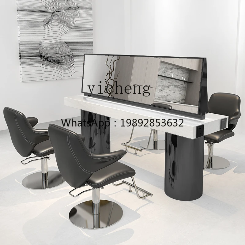 ZZ  new barber shop mirror table hair cutting mirror dyeing and ironing area perm dyeing table mirror cabinet