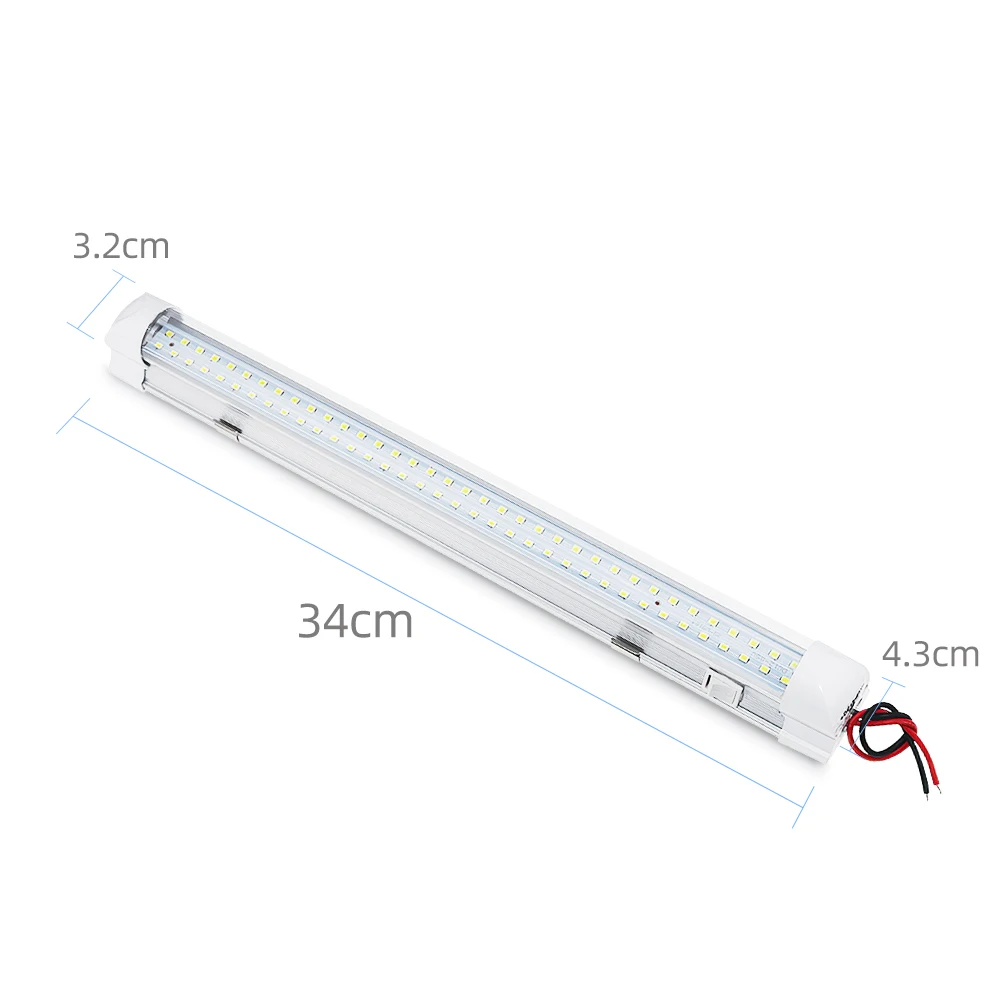 72 LED 12V Car Interior Light LED Strip Bar Lamp 4.5W Tube Under Cabinet Light with ON/Off Switch for Caravan Van Boats Trucks
