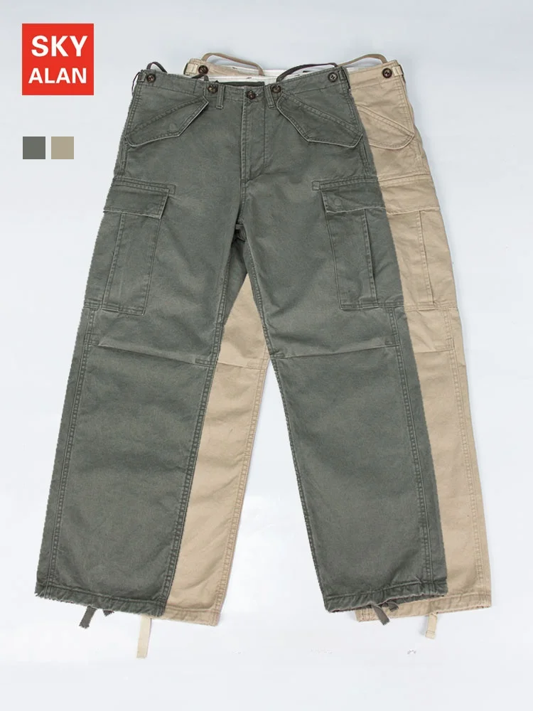 

Retro American Casual Work Pants Men's Straight Loose Multi-ket Heavy-Du Waed M65 Military Pants Trendy Brand