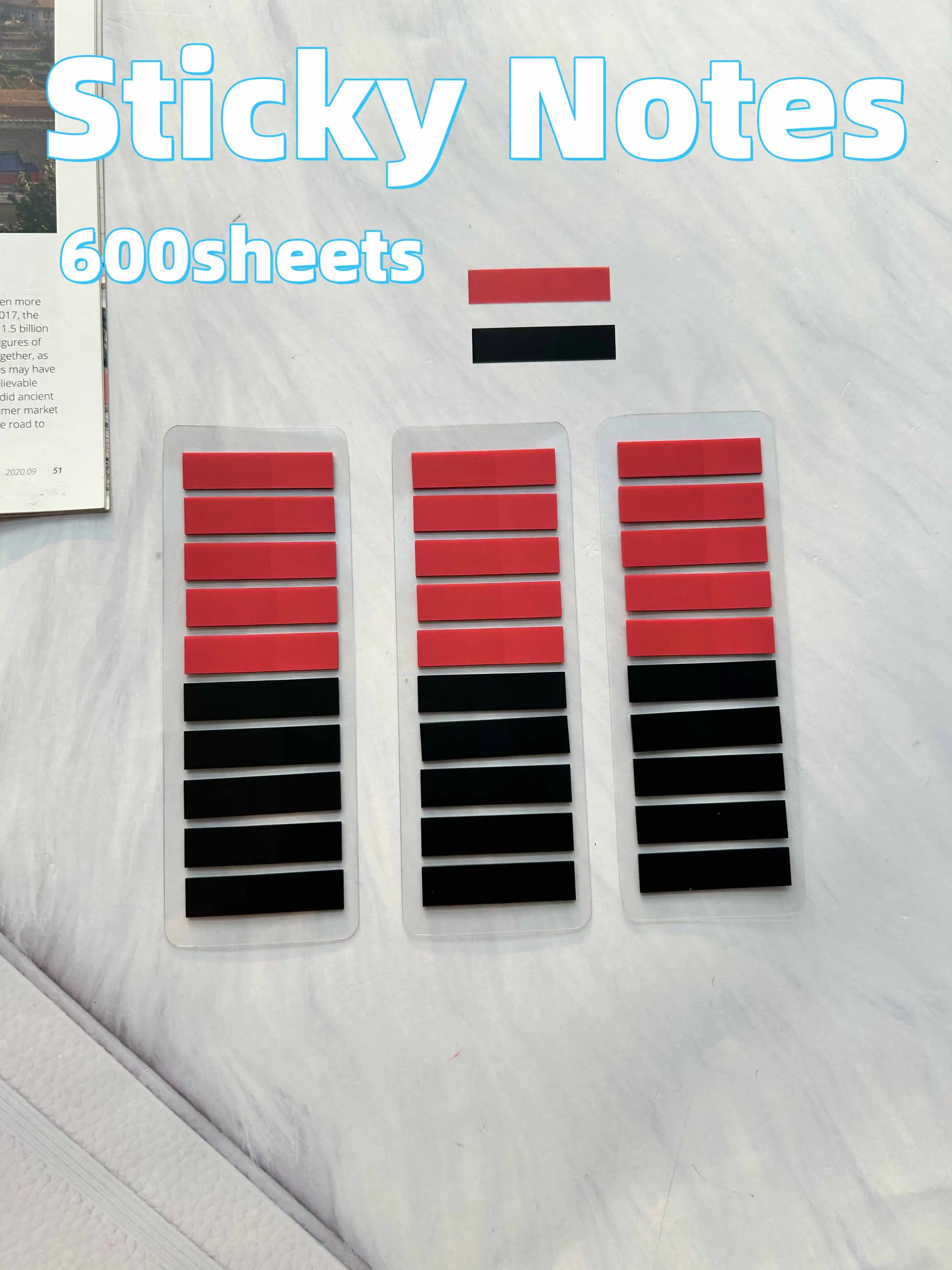 600 Sheets Color Stickers Transparent Fluorescent Index Tabs Flags Sticky Note Page Bookmark School Office Supplies Stationery