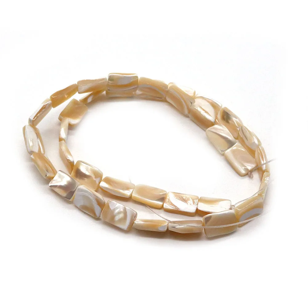 Natural Seawater Shell Rectangular Beads 8x10mm Made of Boutique Fashion Women's Charm Jewelry DIY Necklace Earrings Bracelet
