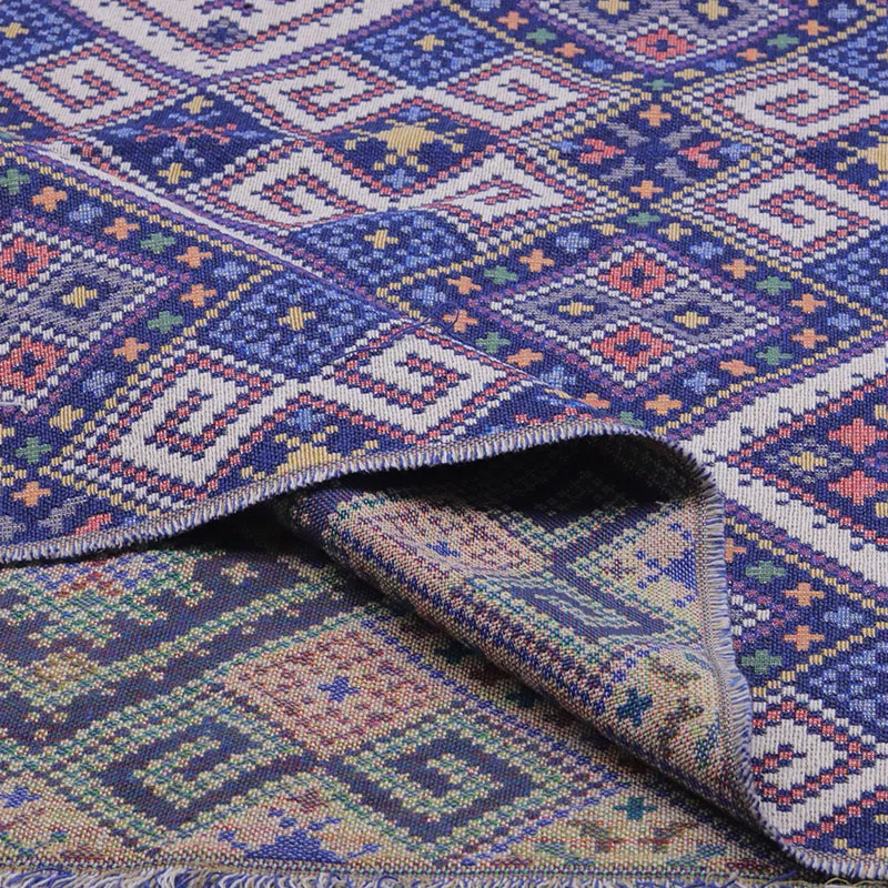 Ethnic Style Woven Plaid Jacquard Fabric for Lothing Jacket Bag Designer Handmade Diy Sewing By The Meter Wholesale Cloh