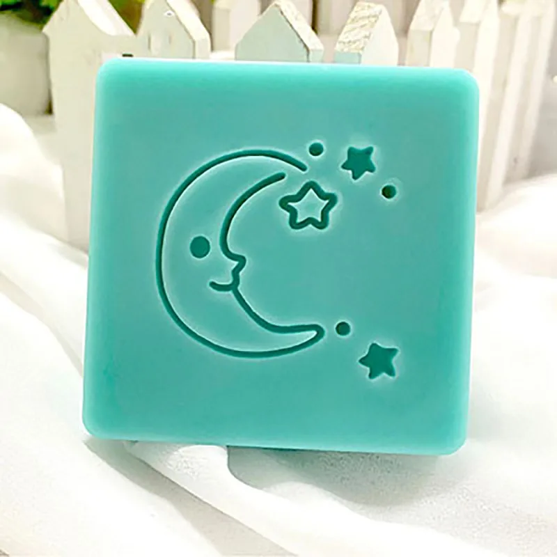 Transparent Acrylic Soap Stamp, Moon Star, Arabic Script Styles, Handmade Seal, DIY Crafts, Soap Making Tools