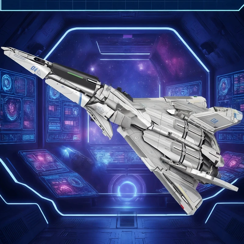 South Gate Plan: White Background B-Type Aircraft Building Blocks Fighter Jets Boys' High Difficulty Puzzle Assembly Toys