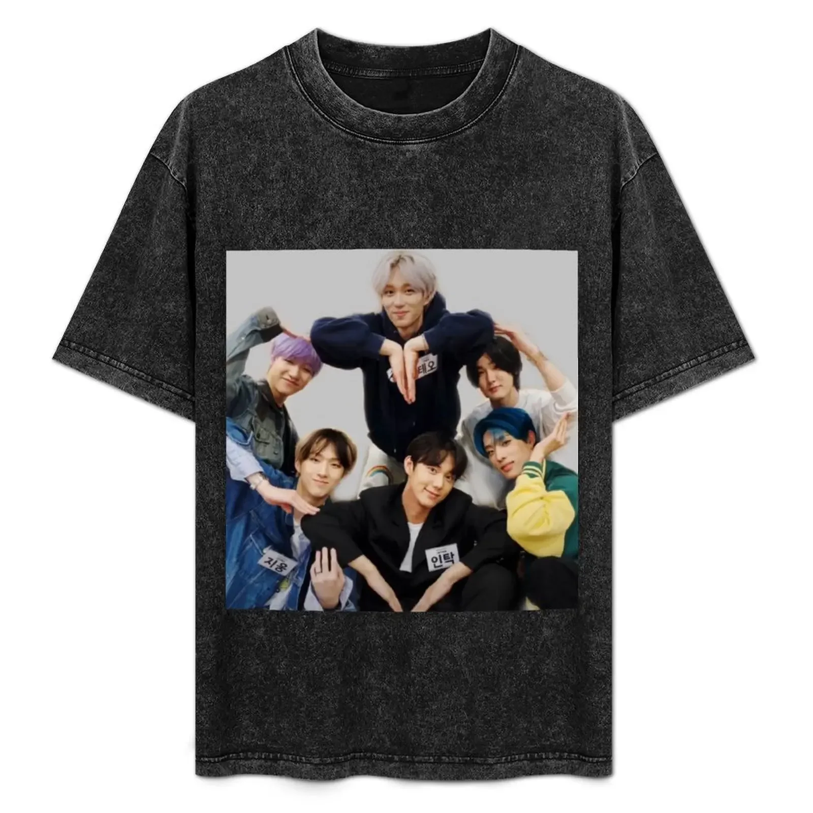 

P1Harmony OT6 Group Heart T-Shirt quick drying plus size tops Personalized t-shirt men tshirt