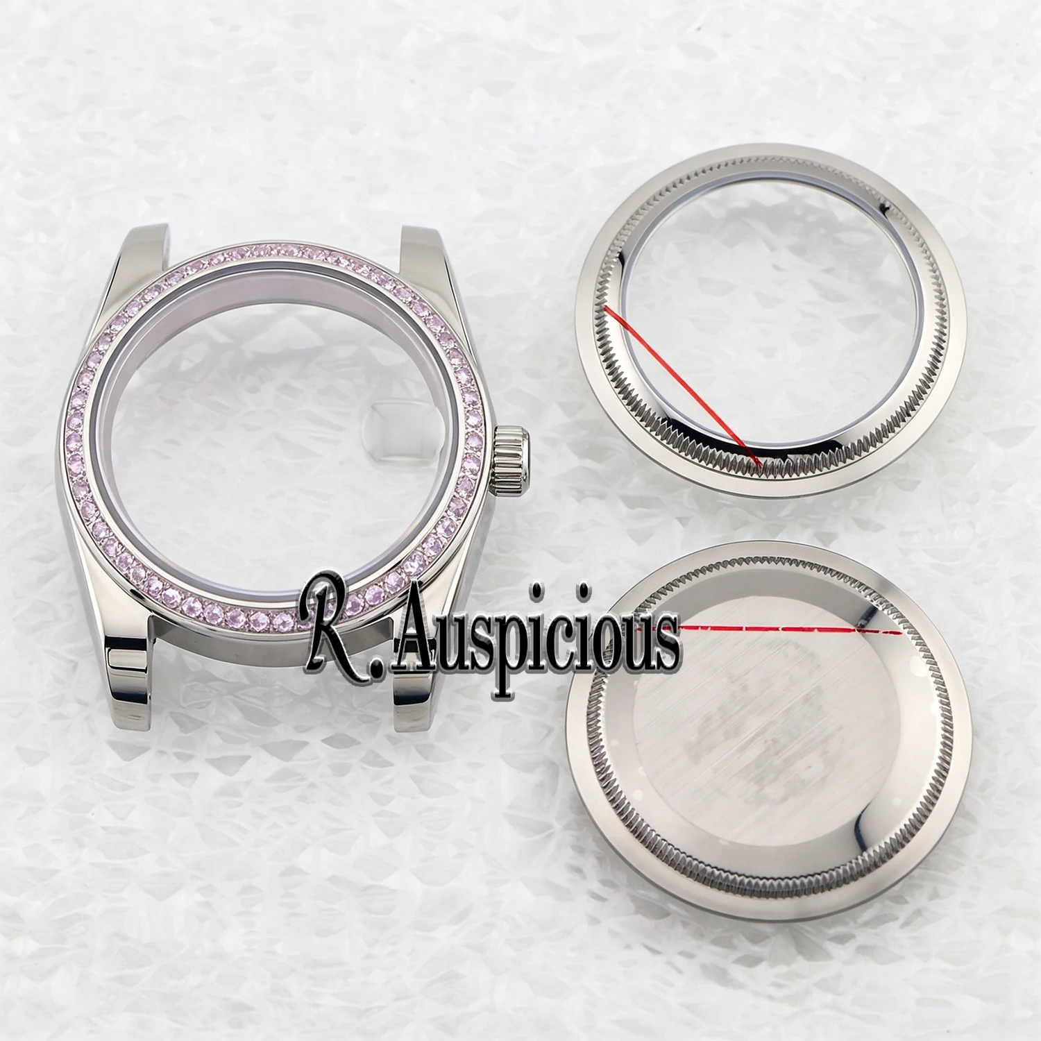 36mm Case Diamond Bezel DJ President Jubile Strap Sapphire Glass For NH35 NH36 ETA2824 PT5000 Movement Watch Accessories Parts