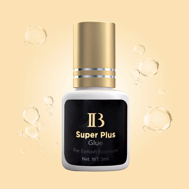 IBeauty IB Super Plus pegamento para extensión de salud de pestañas Original 5ml negro Cola tapa dorada Corea 1-2S herramientas de maquillaje de secado rápido salud