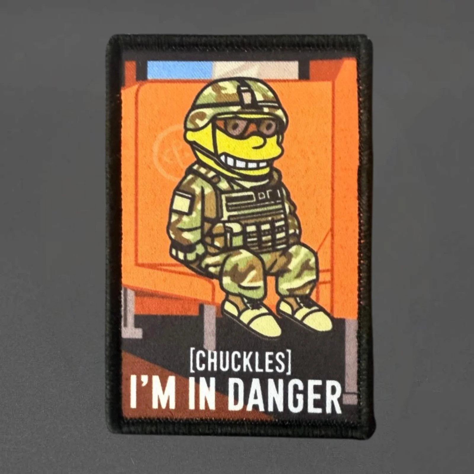 I'm in Danger Printing Patch Funny Tactical Hook and Loop Badge Backpack Morale Appliques Sticker Armband Patches for Clothing