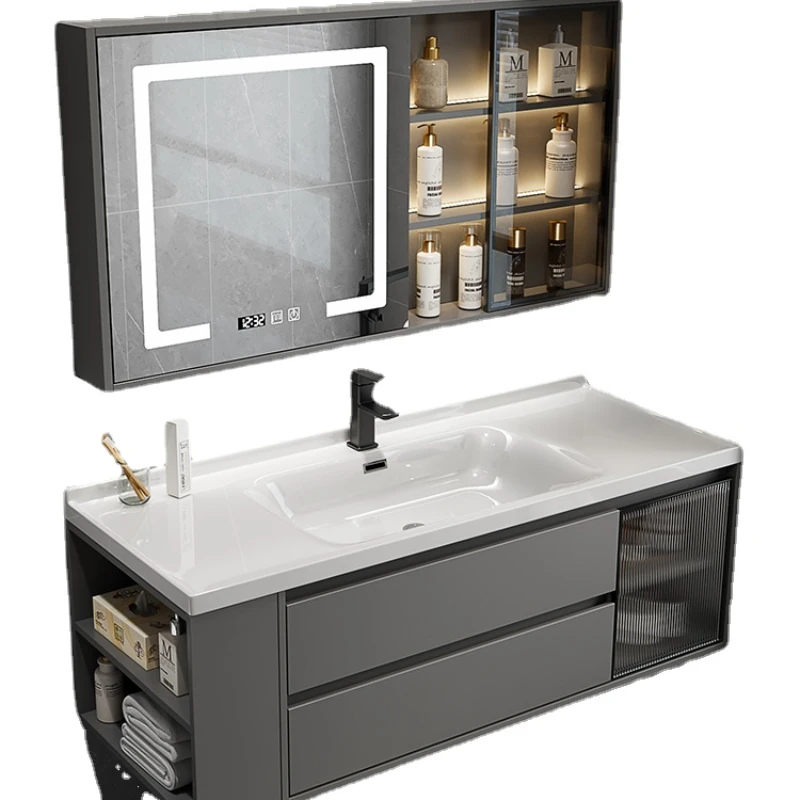 

YY Bathroom Table Wash Basin Washbasin Mirror Cabinet Set