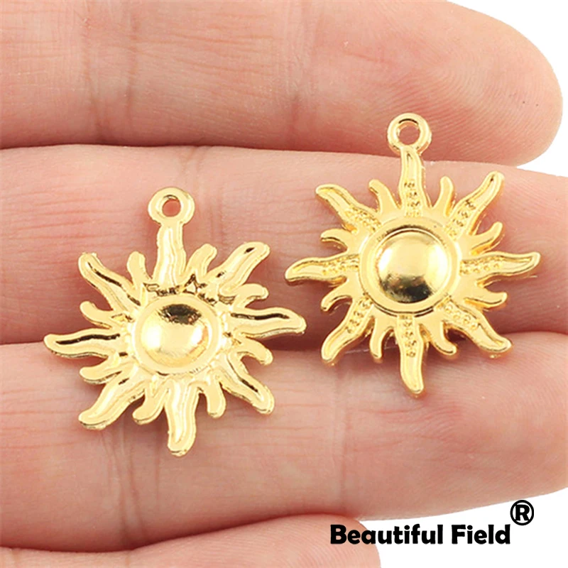 15 قطعة 28X25mm العتيقة برونزية الفضة الذهب سبائك الزنك Charms سوار قلادة قلادة موضة جديدة الشمس الزهور A213