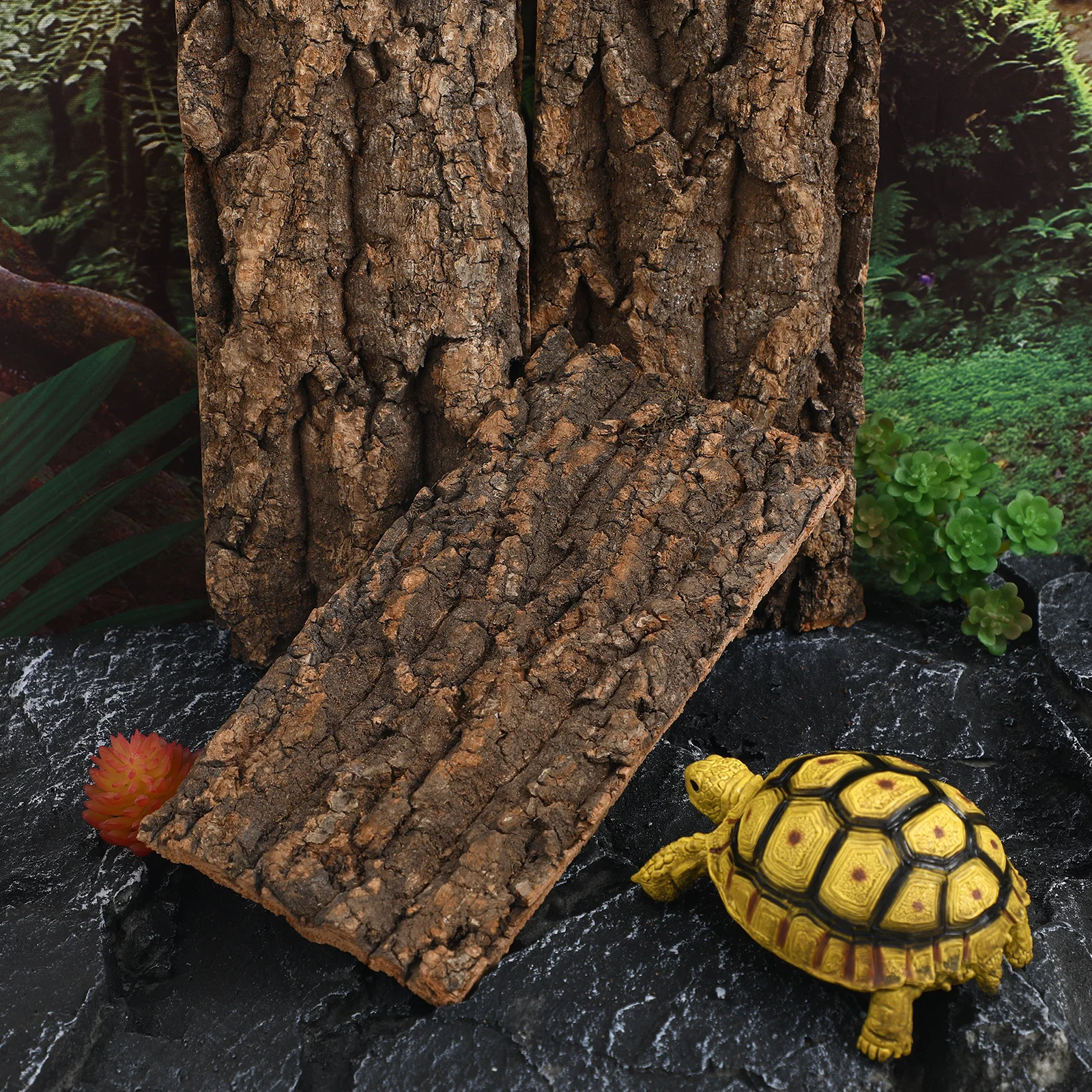 3 قطعة خزان الزواحف الطبيعية ديكور حساسة حوض السمك النباح آمنة دائم متعددة الوظائف الفلين سجل الهامستر خزان الأسماك الخلفية