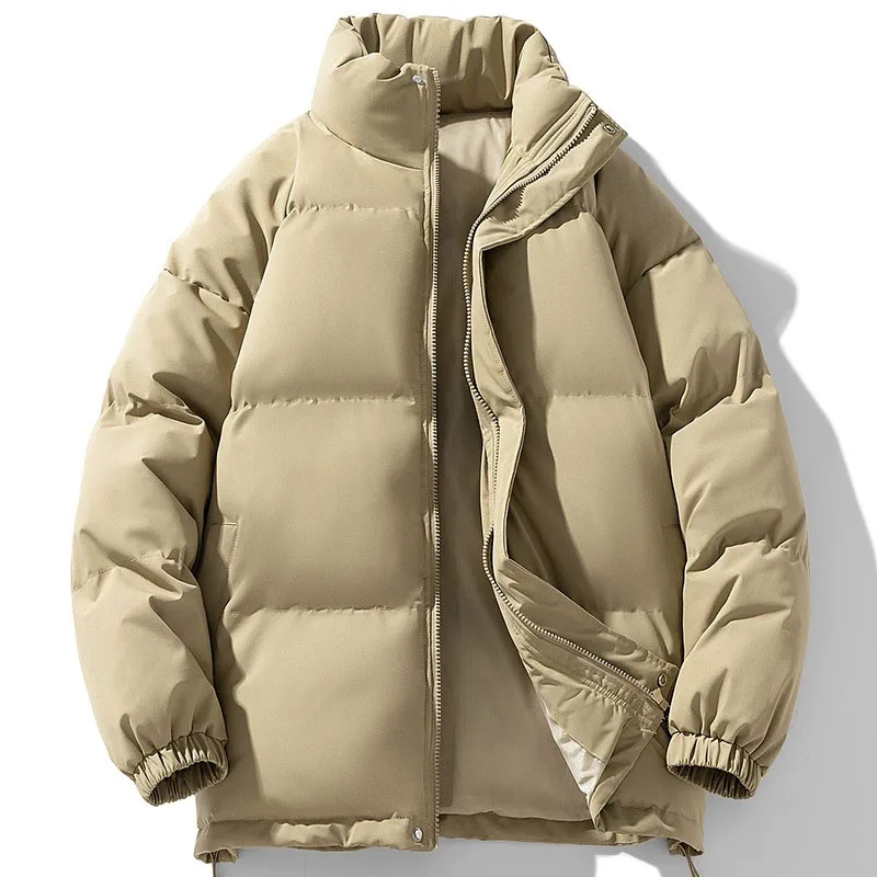 

Men's Stylish Winter Parkas Casual Zipper Pockets Adjustable Drawstring Down Cotton Jacket Heavy-Duty Thickened Warm Parka Coats