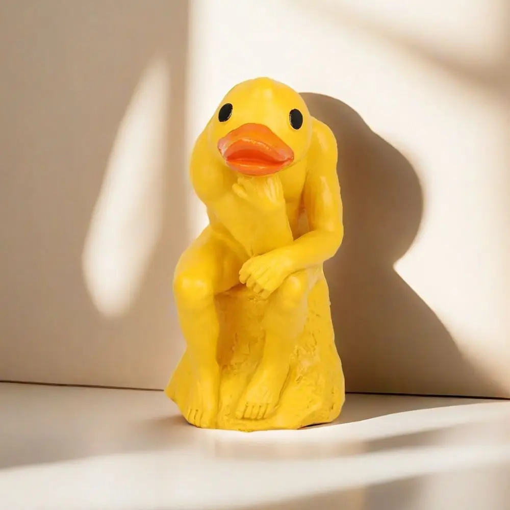 

Resin Thinking Duck Statue Sensory Toy Ornaments Duck Yard Decorations Model Crafts Funny Animal Decorations Kids Birthday Gift