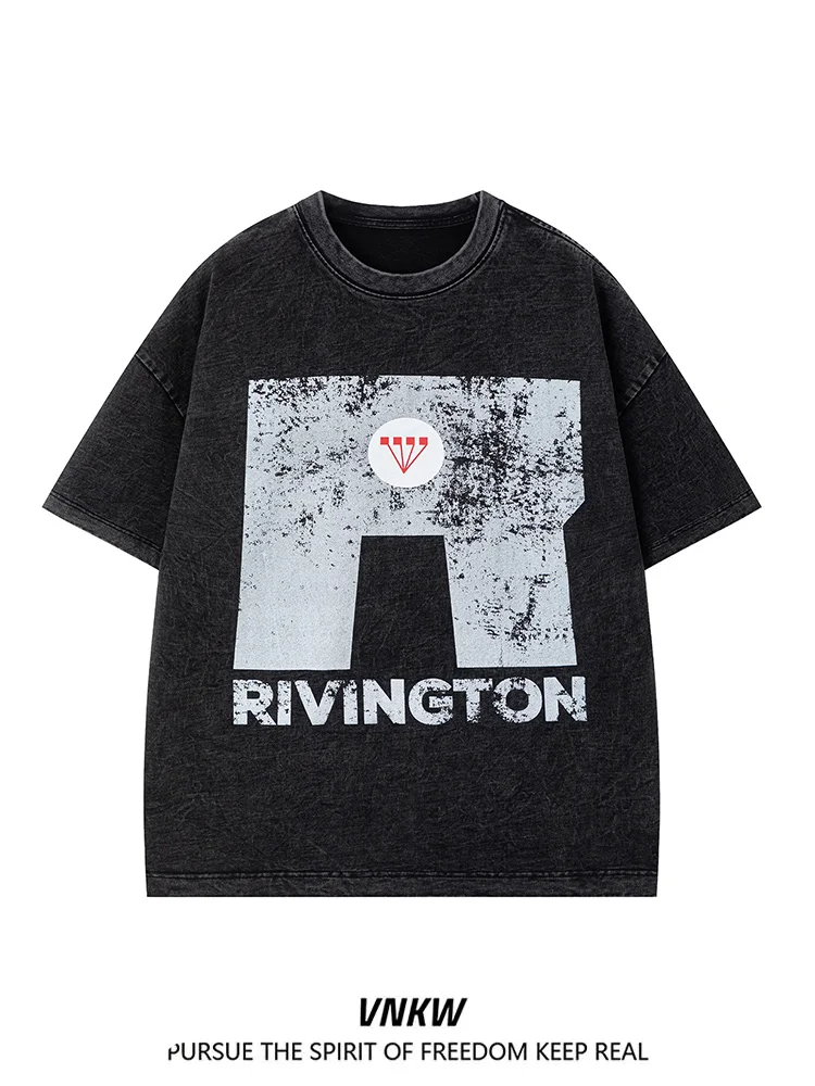 

Ретро-футболка унисекс с американским принтом и надписями, свободного кроя, из чистого хлопка, плотная, повседневная, для молодежи