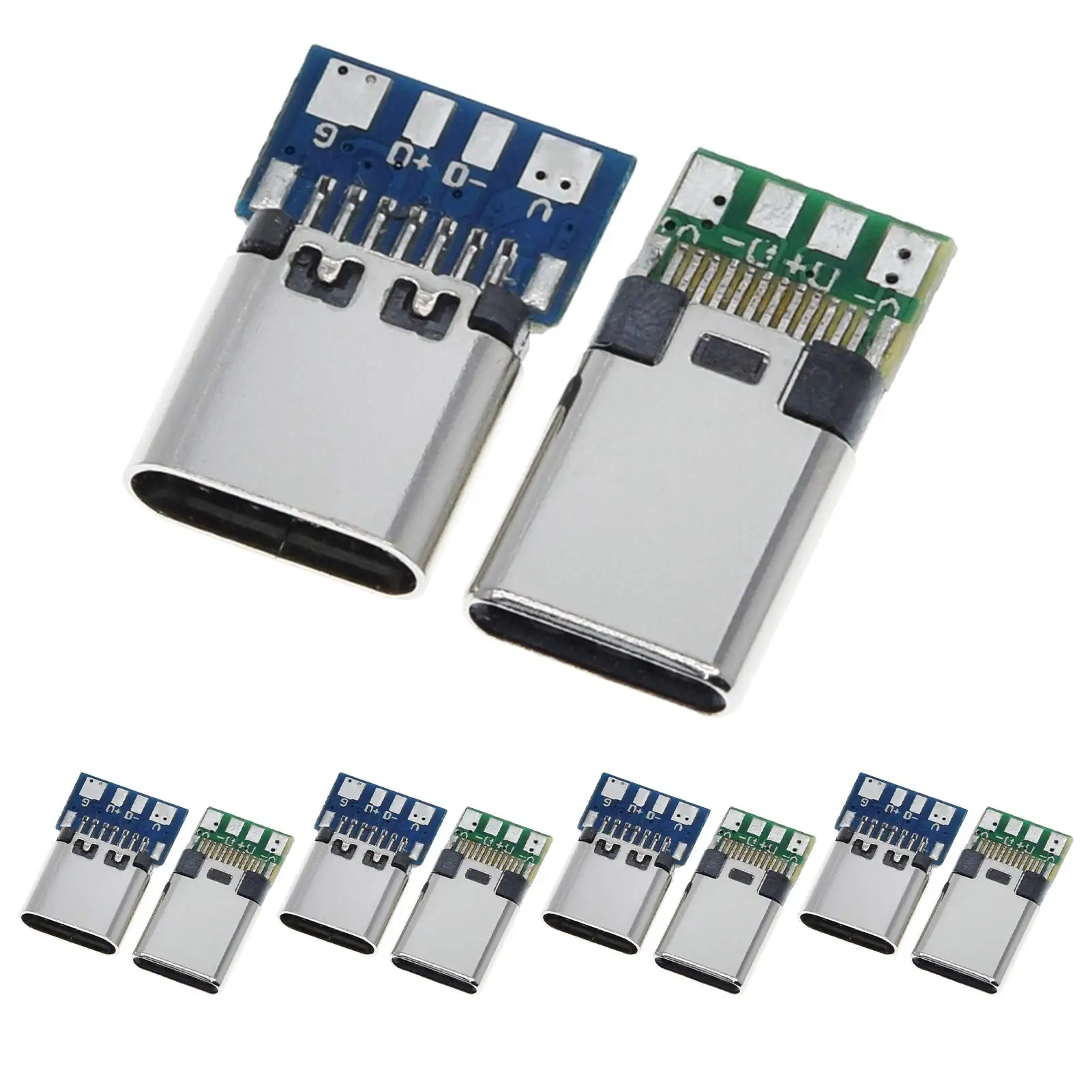 USB 3.1 Type C Connector 24 Pins Male Female Plug Socket Receptacle Adapter Module to Solder Wire & Cable 24P PCB Board Support