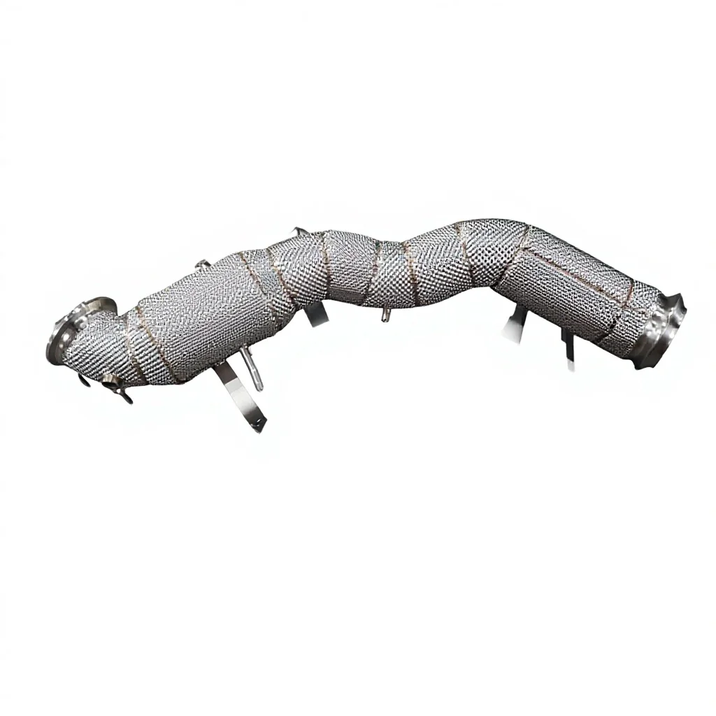 Down Pipe With Heat Insulation for Mercedes Benz AMG C43 W206 M139 2.0L Exhaust Pipe Heat Shield with 200 Cells