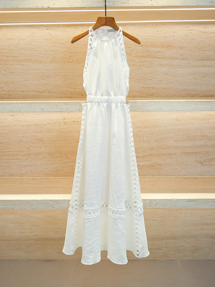 

S Home Southern Oil High End Women's Long Svel Ne Hanging Waist Exposure Dr Vaion Sle Summer A-Line Dr