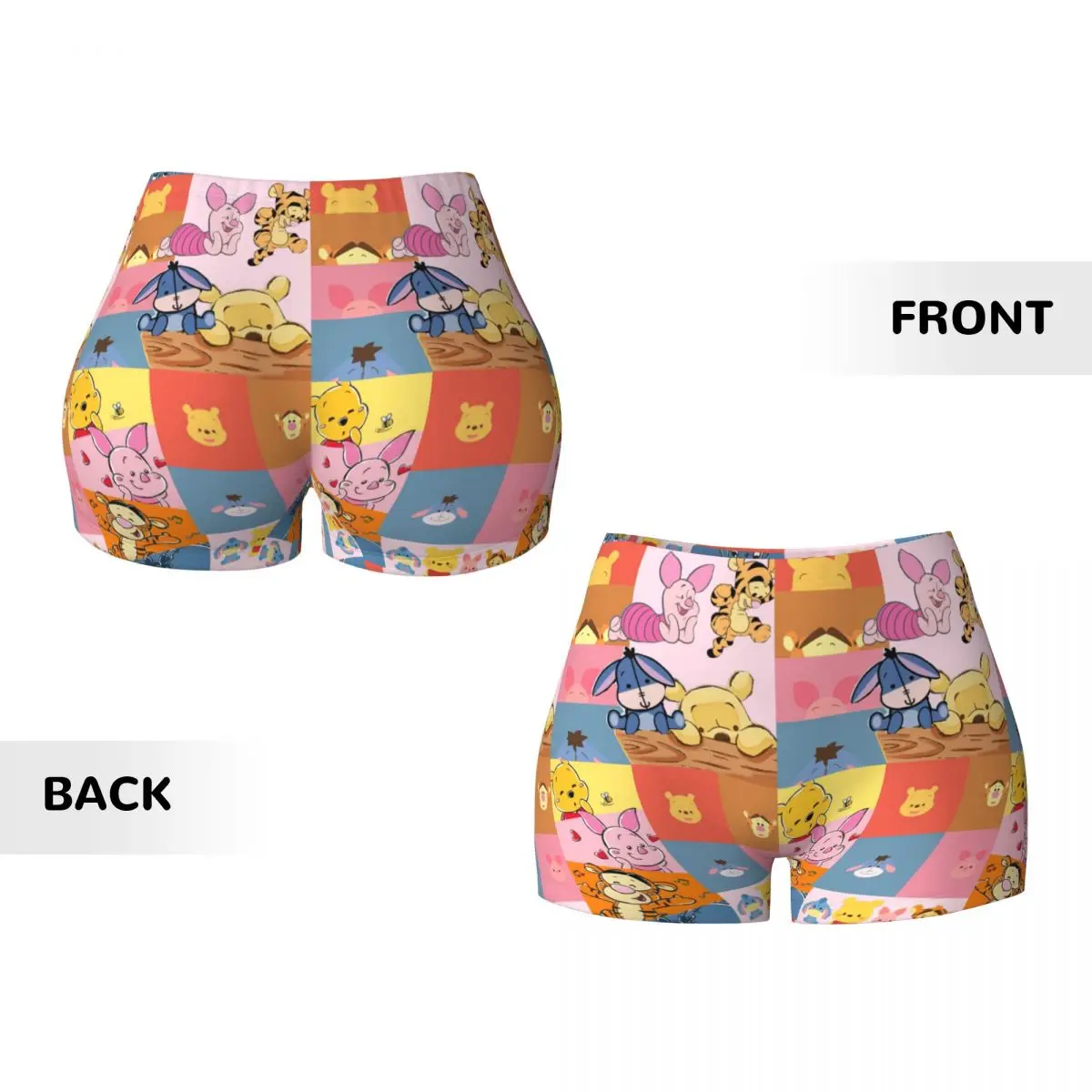 Custom Piglet Cozy Biker Running Gym Shorts Women's Athletic Workout Yoga Shorts