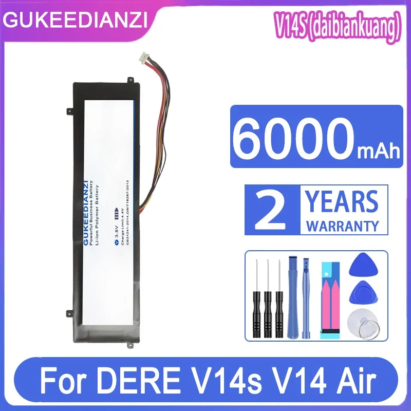 

GUKEEDIANZI Сменный аккумулятор для ноутбука 6000 мАч для DERE V14s V14 Air Notebook 10 PIN 8 Wire Plug