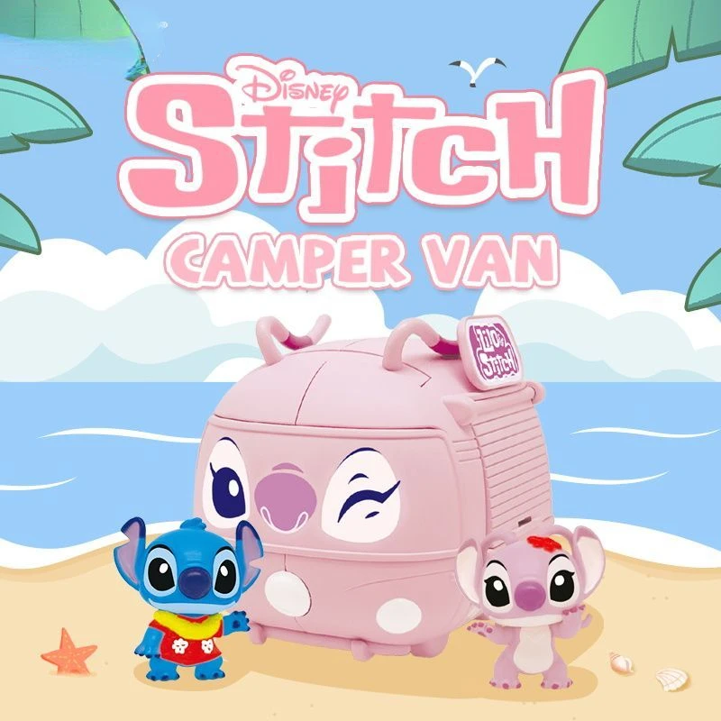 New Disney Lilo and Stitch Stitch Travel RV Surprise Blind Box Mystery Box Gift Desktop Figure Ornament Cartoon Doll Cute Kawaii