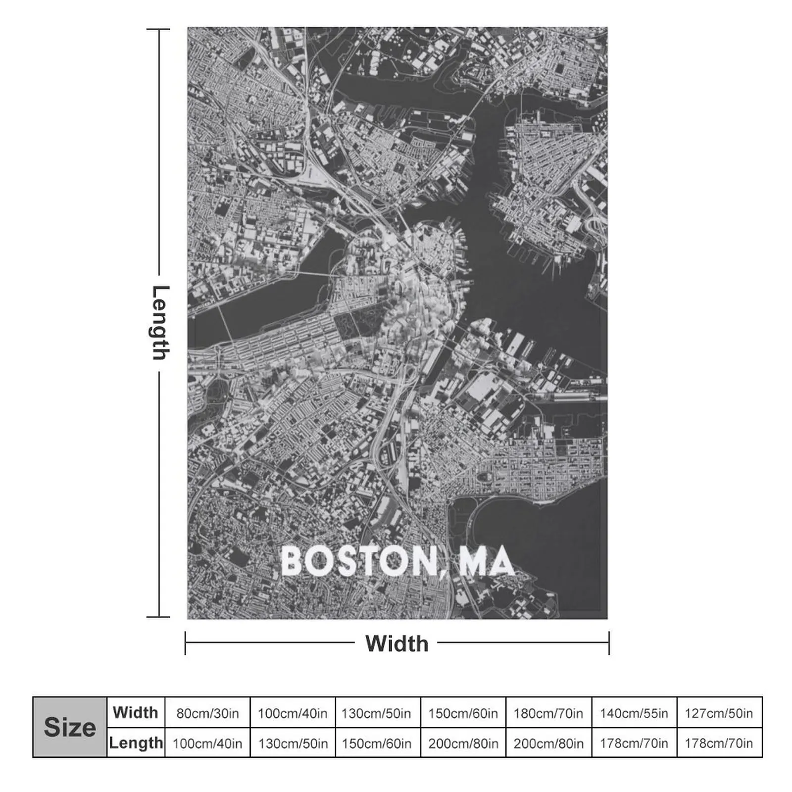 Boston, MA Throw Blanket Thin Sleeping Bag Blankets